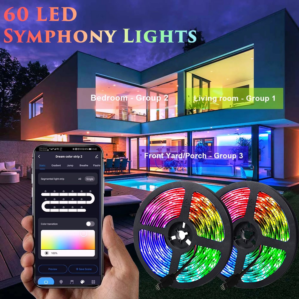 Tiras de luces LED RGB con control inteligente e iluminación bajo los gabinetes