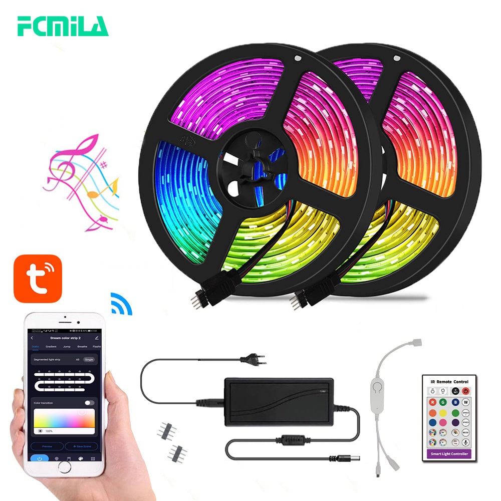 Tiras de luces LED RGB con control inteligente e iluminación bajo los gabinetes