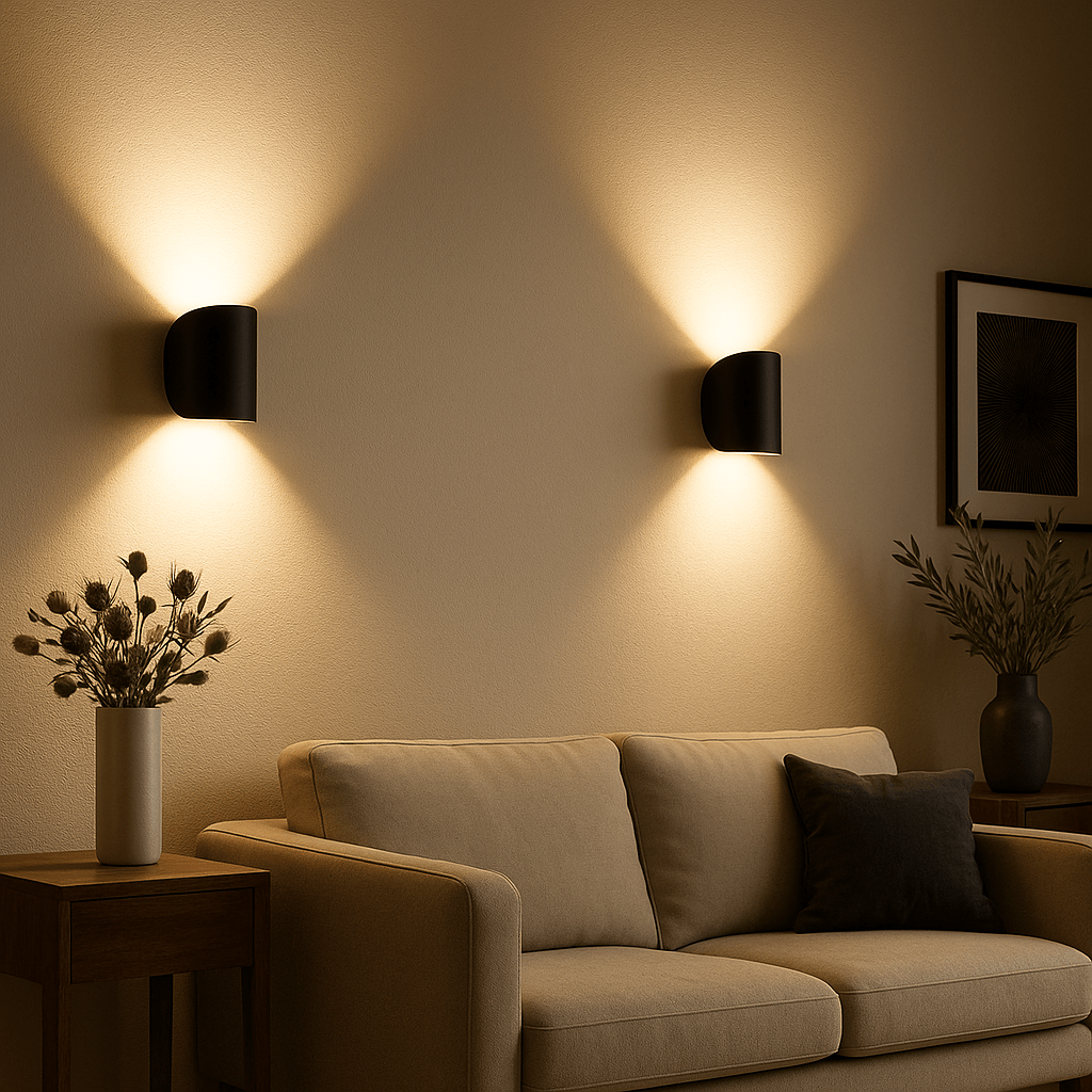 Aplique de pared LED con iluminación hacia arriba y hacia abajo para dormitorio y salón, linterna de exterior