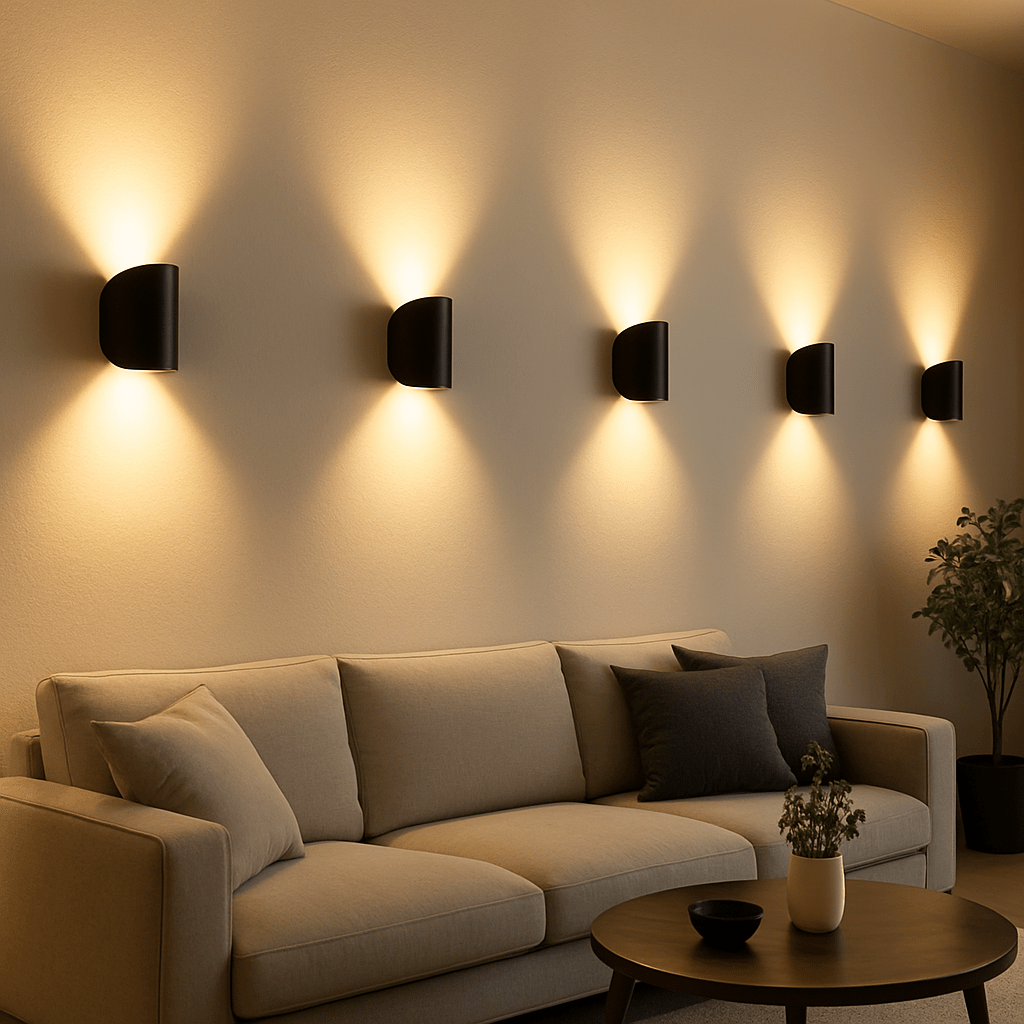 Aplique de pared LED con iluminación hacia arriba y hacia abajo para dormitorio y salón, linterna de exterior