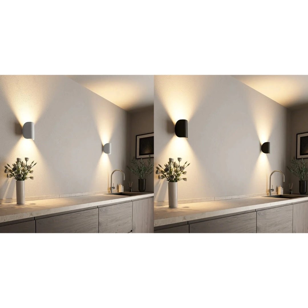 Aplique de pared LED con iluminación hacia arriba y hacia abajo para dormitorio y salón, linterna de exterior