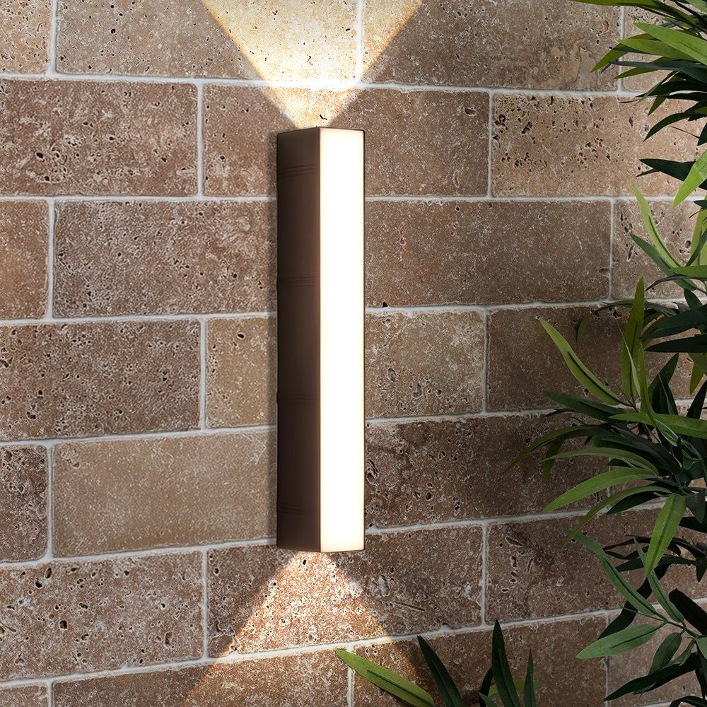 Aplique de pared LED para exterior con iluminación ascendente y descendente