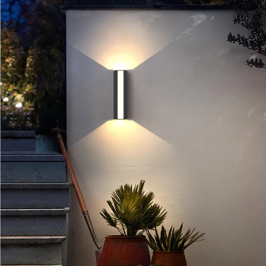 Aplique de pared LED para exterior con iluminación ascendente y descendente