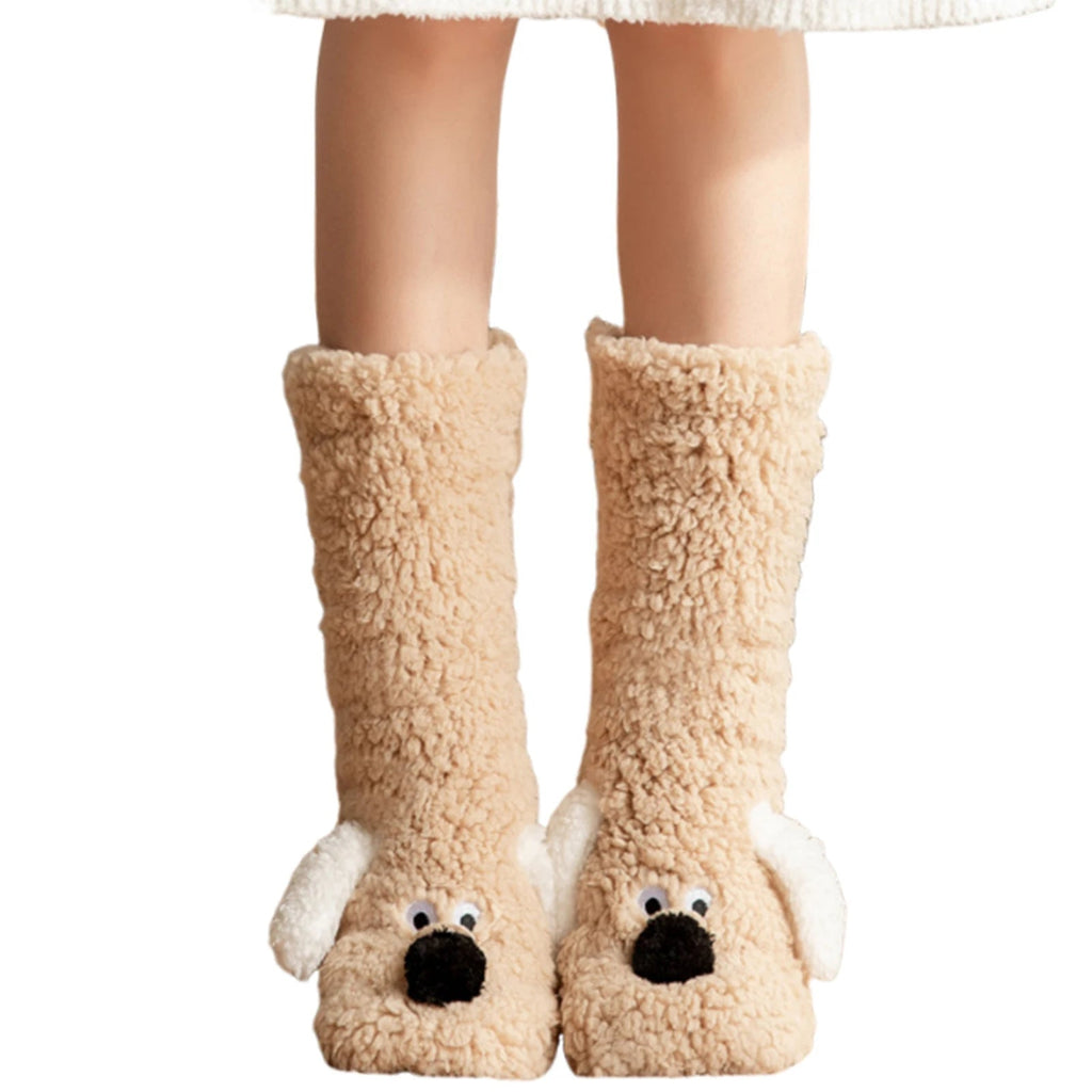 Cute Dog Fuzzy Socks Winter Leg Warmer - product detail 8