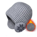 Unisex Winter Knit Beanie with Ear Protection - product detail 9