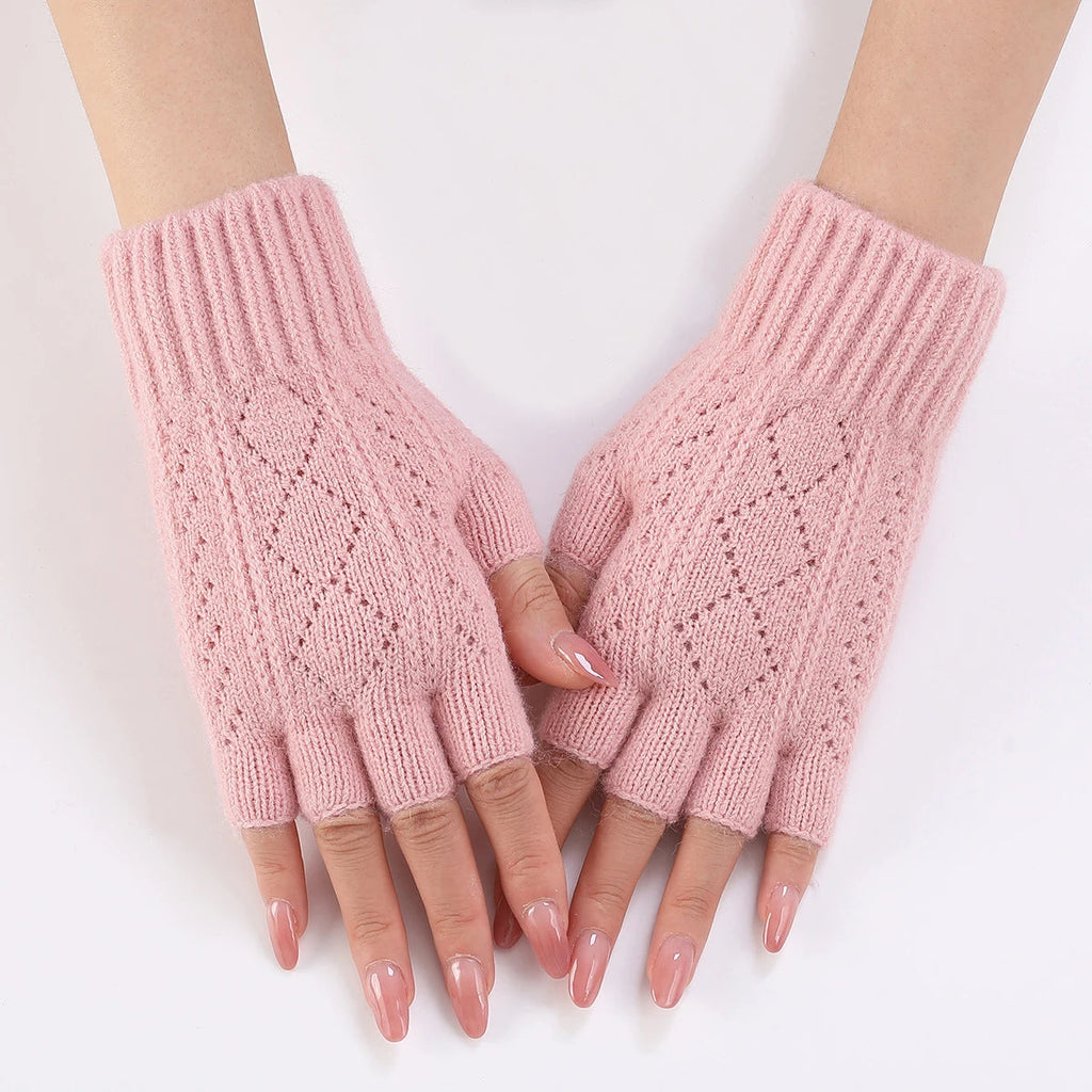 Soft Knit Fingerless Gloves for Winter - product detail 10