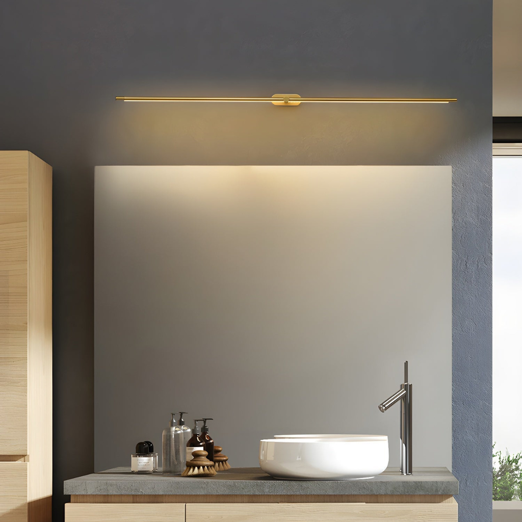 Aplique de pared moderno lineal a batería, con LED recargable inalámbrico y diseño minimalista