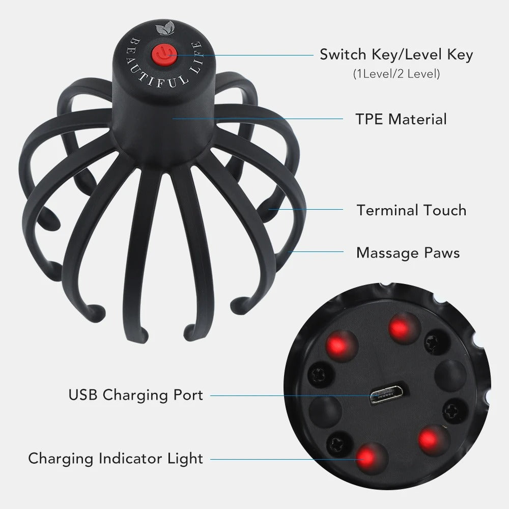 Electric Octopus Head Massager - Relaxing Scalp & Stress Relief Device - product image 5