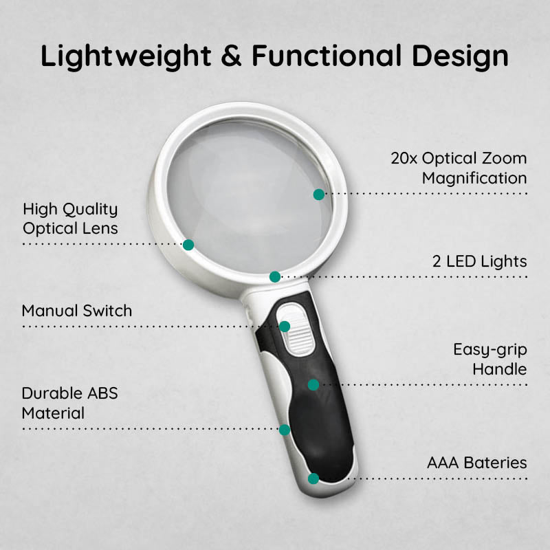 LED Lighted Magnifying Glass – Handheld Reading Magnifier for Books & Small Print - product image 8