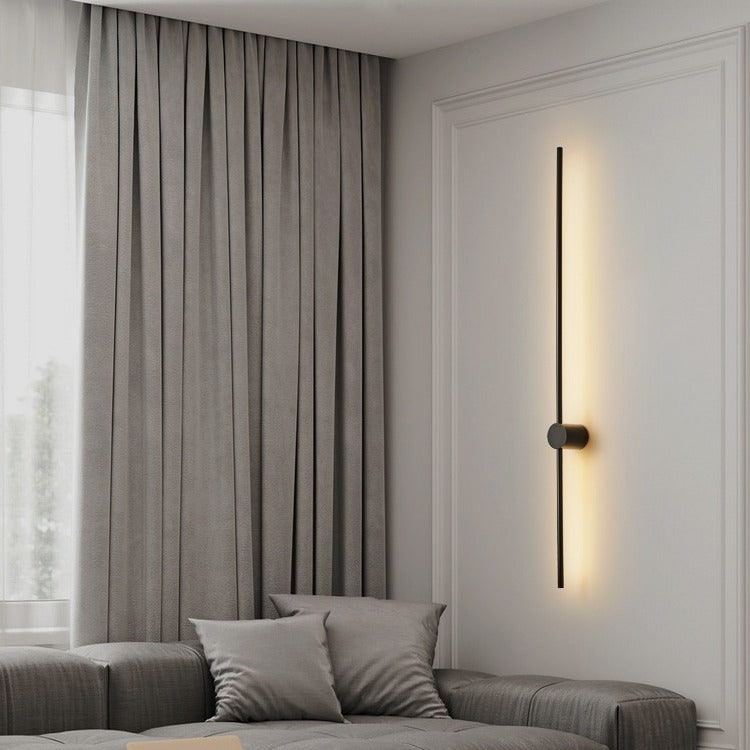 Aplique de pared LED lineal contemporáneo moderno con iluminación trasera indirecta