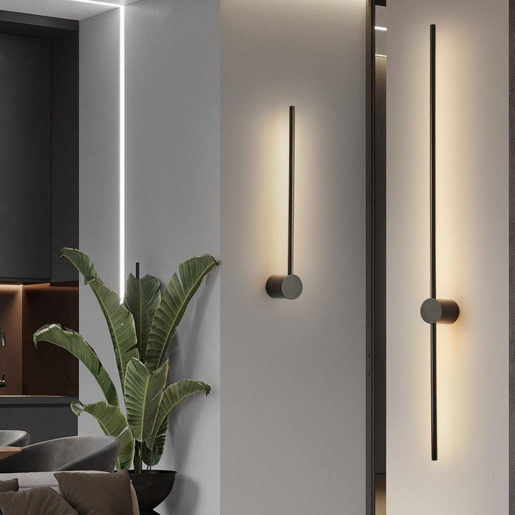 Aplique de pared LED lineal contemporáneo moderno con iluminación trasera indirecta