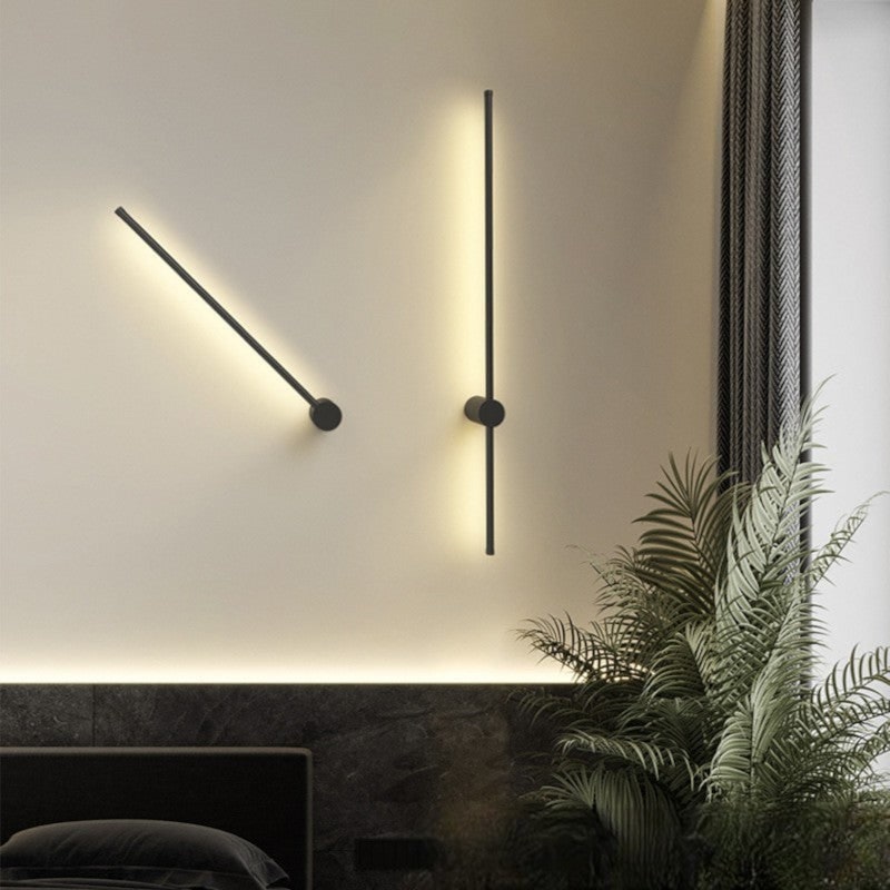 Aplique de pared LED lineal contemporáneo moderno con iluminación trasera indirecta