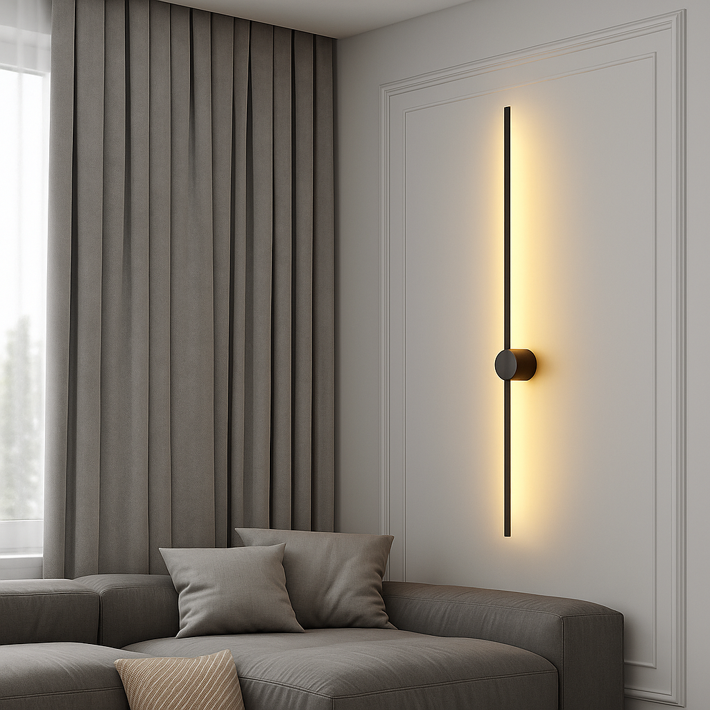 Aplique de pared LED lineal contemporáneo moderno con iluminación trasera indirecta
