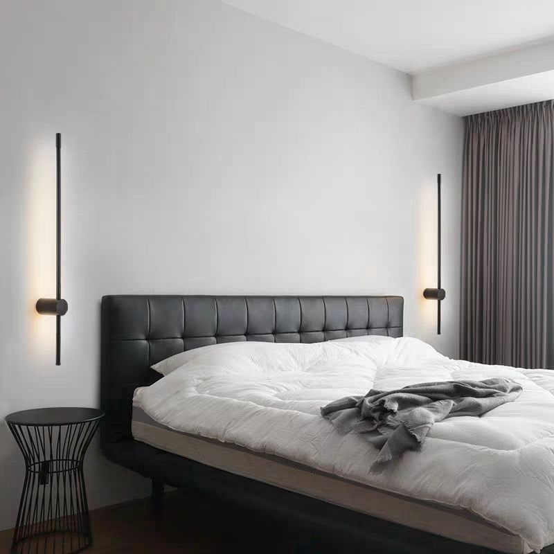 Aplique de pared LED lineal contemporáneo moderno con iluminación trasera indirecta