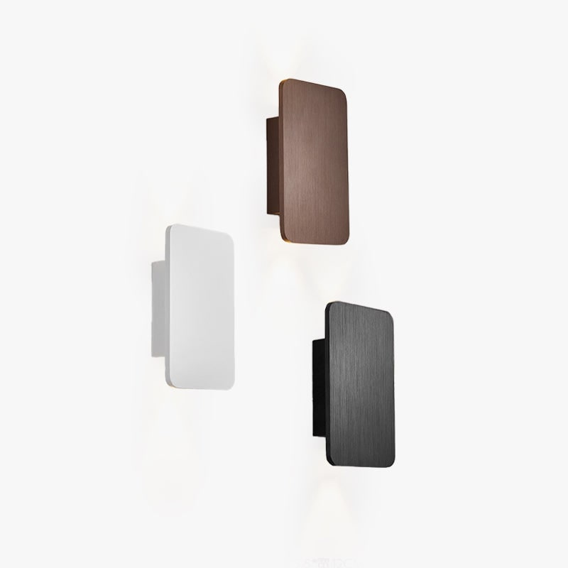 Aplique de pared LED moderno y contemporáneo, rectangular, de metal y montaje al ras, para interiores