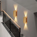 Aplique de pared LED moderno y contemporáneo, rectangular, de metal y montaje al ras, para interiores