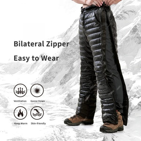 Outdoor Thermal Goose Down Pants Zipper Camping Hiking - product detail 4