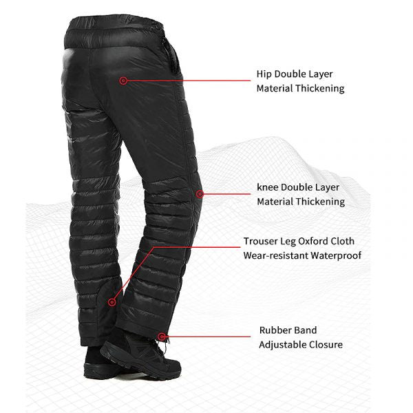 Outdoor Thermal Goose Down Pants Zipper Camping Hiking - product detail 3