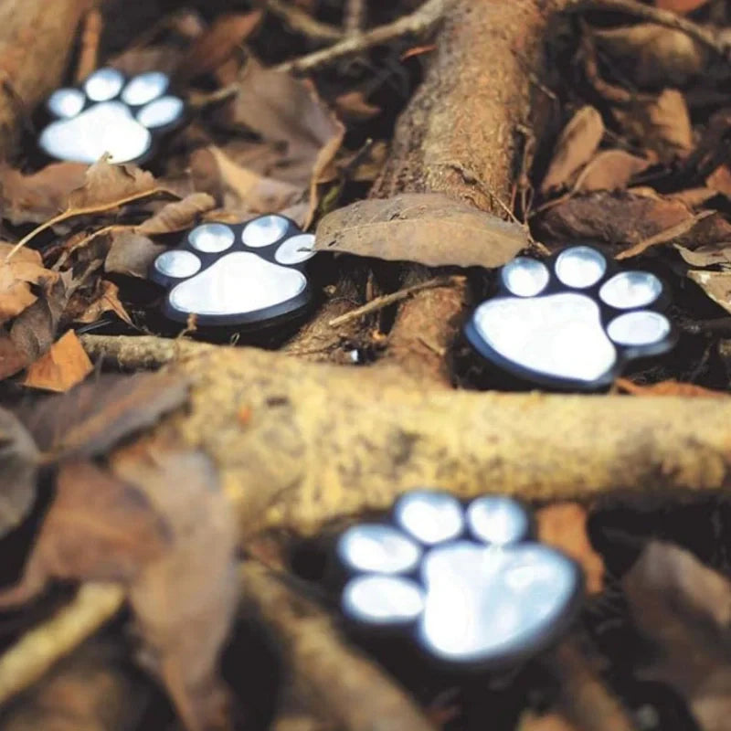 Luz de camino con huella de animal, decoración ecológica para jardín con energía solar