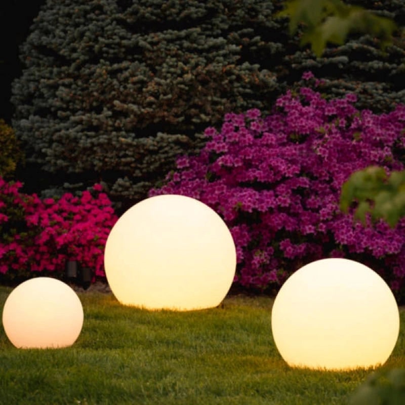 Luces de exterior en forma de globo, esmeriladas, portátiles, inalámbricas y resistentes a la intemperie para jardín