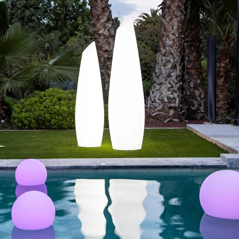 Luces de exterior en forma de globo, esmeriladas, portátiles, inalámbricas y resistentes a la intemperie para jardín