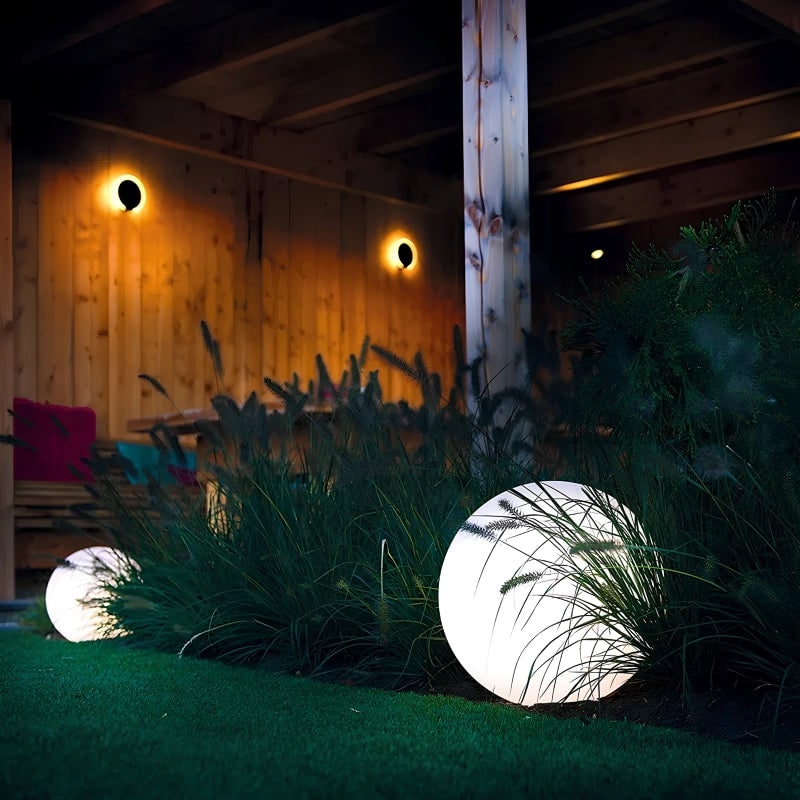 Luces de exterior en forma de globo, esmeriladas, portátiles, inalámbricas y resistentes a la intemperie para jardín