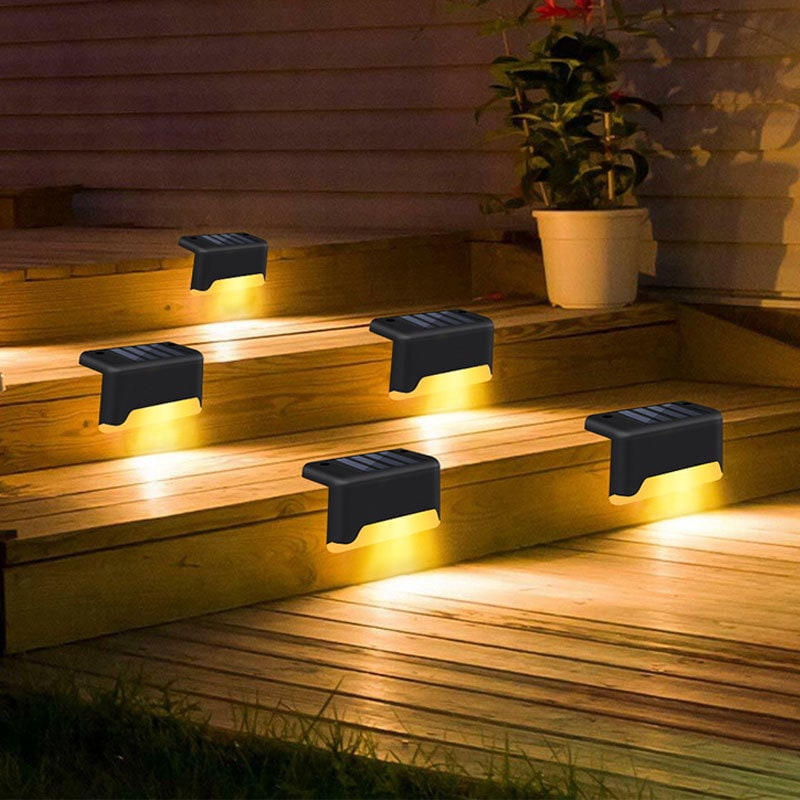 Luces solares exteriores para terraza y cercas, con iluminación para escalones de patios y caminos peatonales
