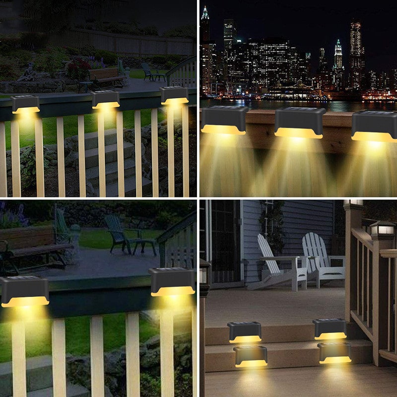 Luces solares exteriores para terraza y cercas, con iluminación para escalones de patios y caminos peatonales