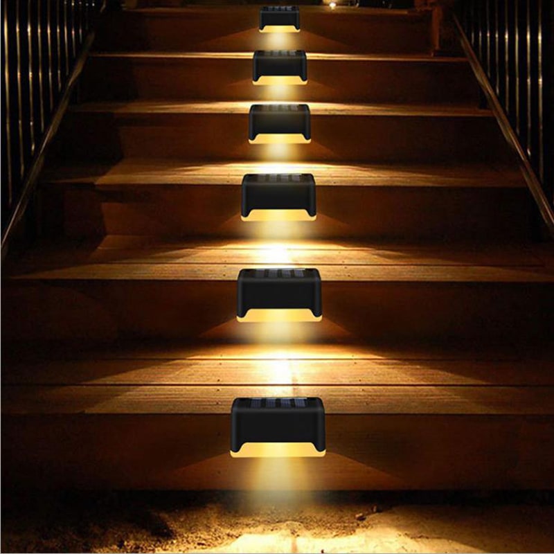 Luces solares exteriores para terraza y cercas, con iluminación para escalones de patios y caminos peatonales