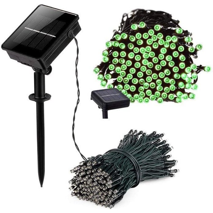 Guirnalda de luces solares para exteriores con 100 luces LED decorativas para jardín y paisaje, con panel ajustable
