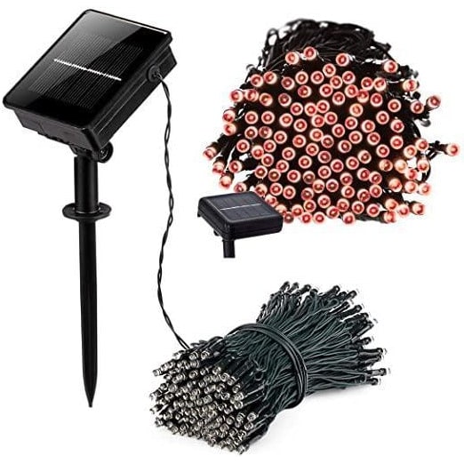 Guirnalda de luces solares para exteriores con 100 luces LED decorativas para jardín y paisaje, con panel ajustable