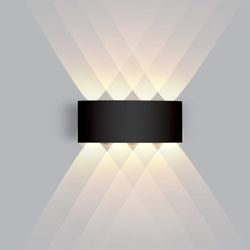 Aplique de pared exterior LED con luz hacia arriba y hacia abajo, lámpara moderna, delgada y resistente a la intemperie