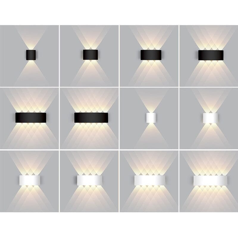 Aplique de pared exterior LED con luz hacia arriba y hacia abajo, lámpara moderna, delgada y resistente a la intemperie