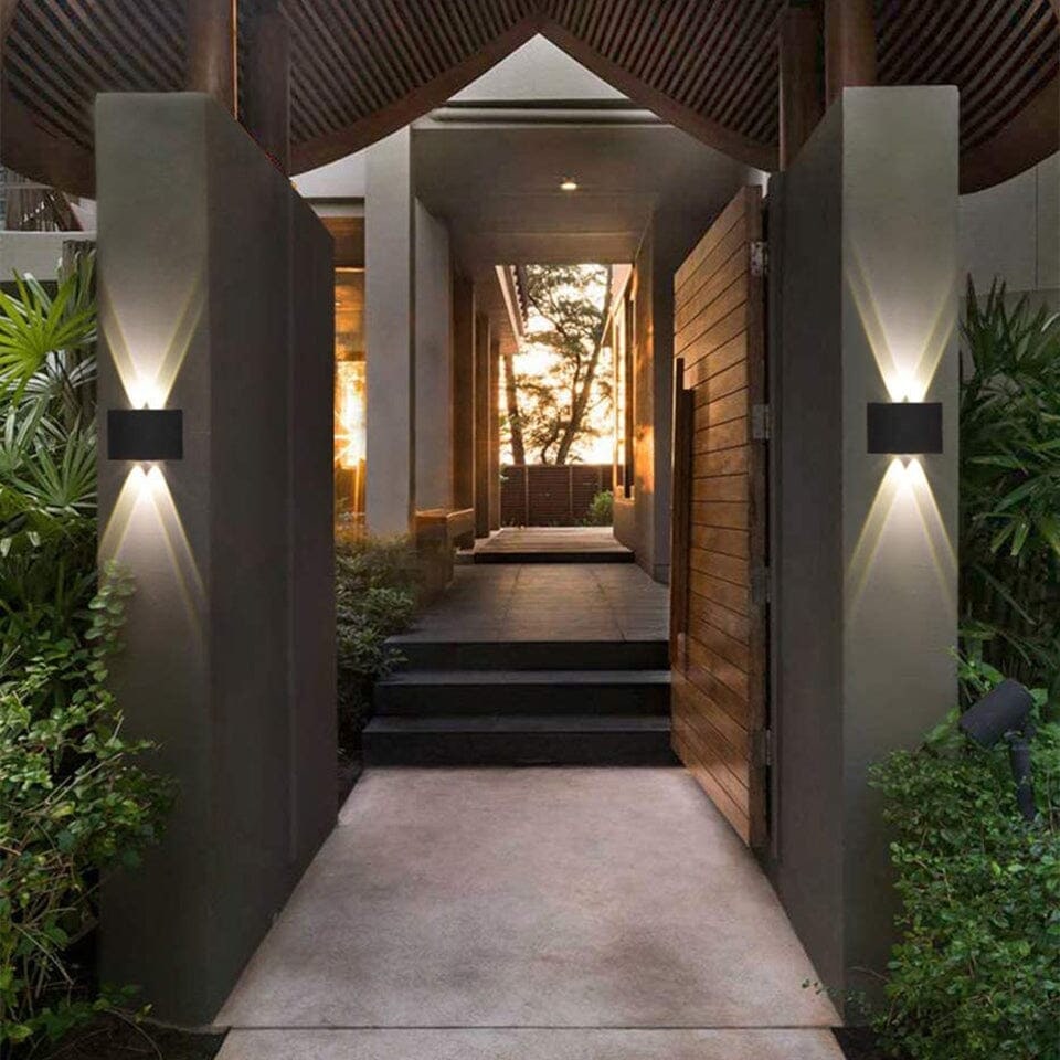 Aplique de pared exterior LED con luz hacia arriba y hacia abajo, lámpara moderna, delgada y resistente a la intemperie
