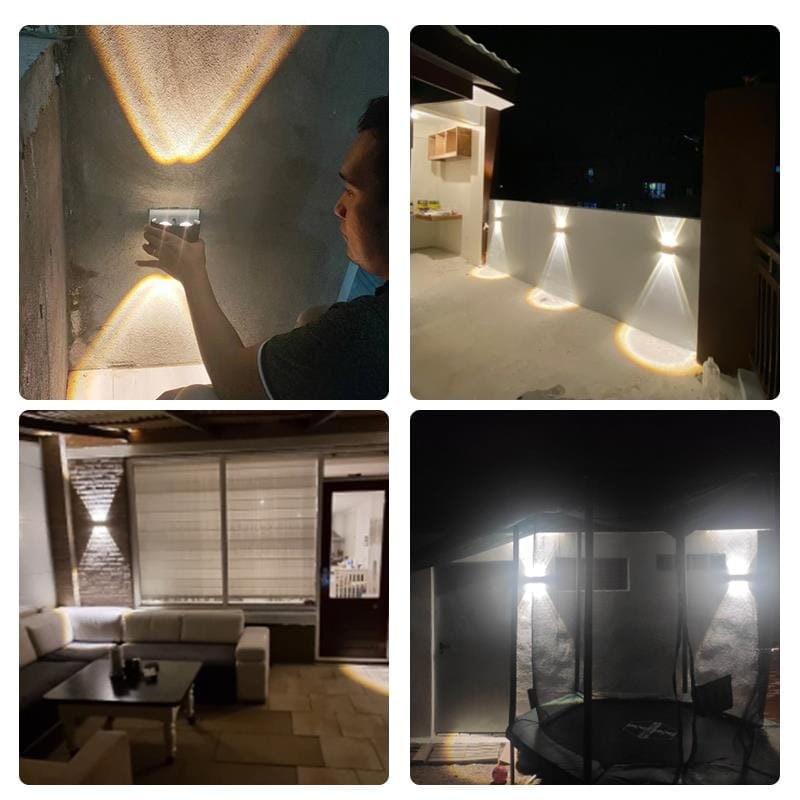 Aplique de pared exterior LED con luz hacia arriba y hacia abajo, lámpara moderna, delgada y resistente a la intemperie