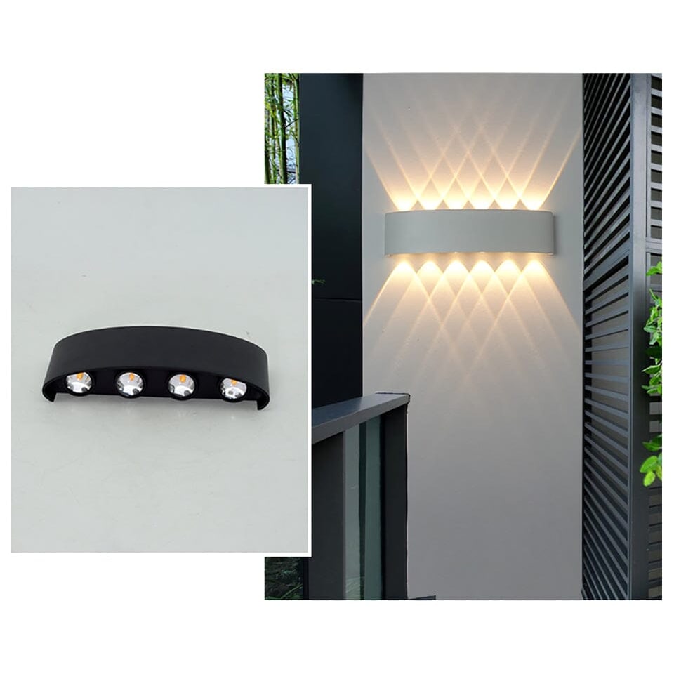 Aplique de pared exterior LED con luz hacia arriba y hacia abajo, lámpara moderna, delgada y resistente a la intemperie