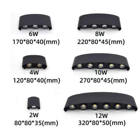 Aplique de pared exterior LED con luz hacia arriba y hacia abajo, lámpara moderna, delgada y resistente a la intemperie