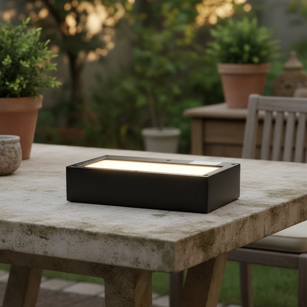 Aplique de pared exterior con iluminación LED hacia arriba y hacia abajo y sensor de movimiento