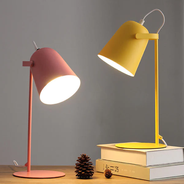 Nordic Macaron Color Creative Iron Bucket Design Light Table Lamp - product image 7