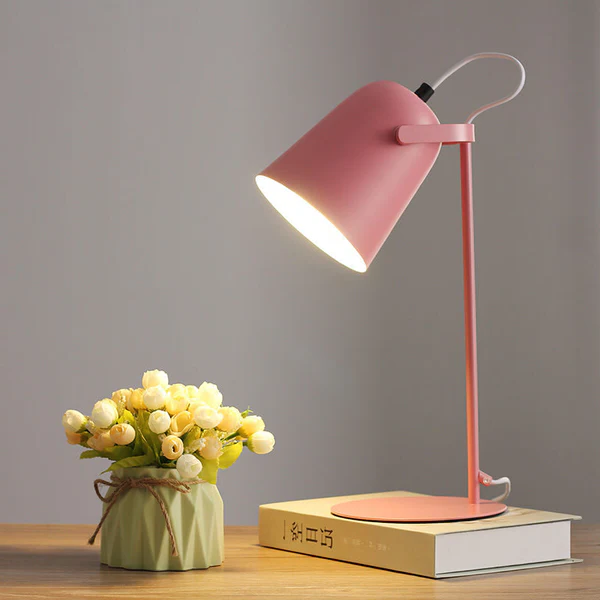 Nordic Macaron Color Creative Iron Bucket Design Light Table Lamp - product image 1