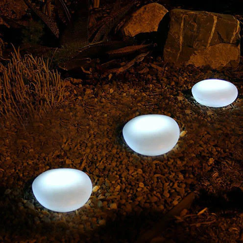 Solar Pebble ABS Sandblasted LED Outdoor Landscape Glass Light - product image 5