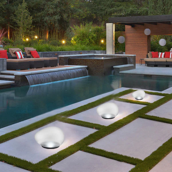 Solar Pebble ABS Sandblasted LED Outdoor Landscape Glass Light - product image 4