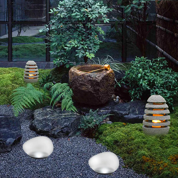 Solar Pebble ABS Sandblasted LED Outdoor Landscape Glass Light - product image 3