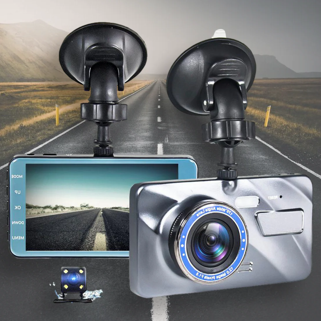 Wireless Front And Rear Dash Cam Dashboard Camera For Car With Night Vision - product image 1