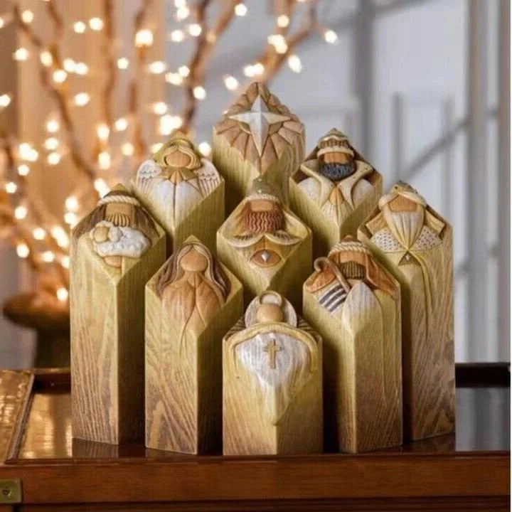 9pcs Heaven Nativity Tree Pillar Statues - product image 1