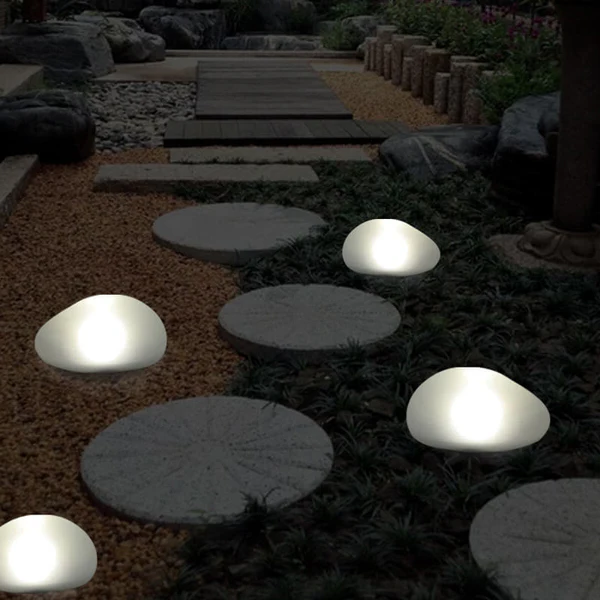 Solar Pebble ABS Sandblasted LED Outdoor Landscape Glass Light - product image 2