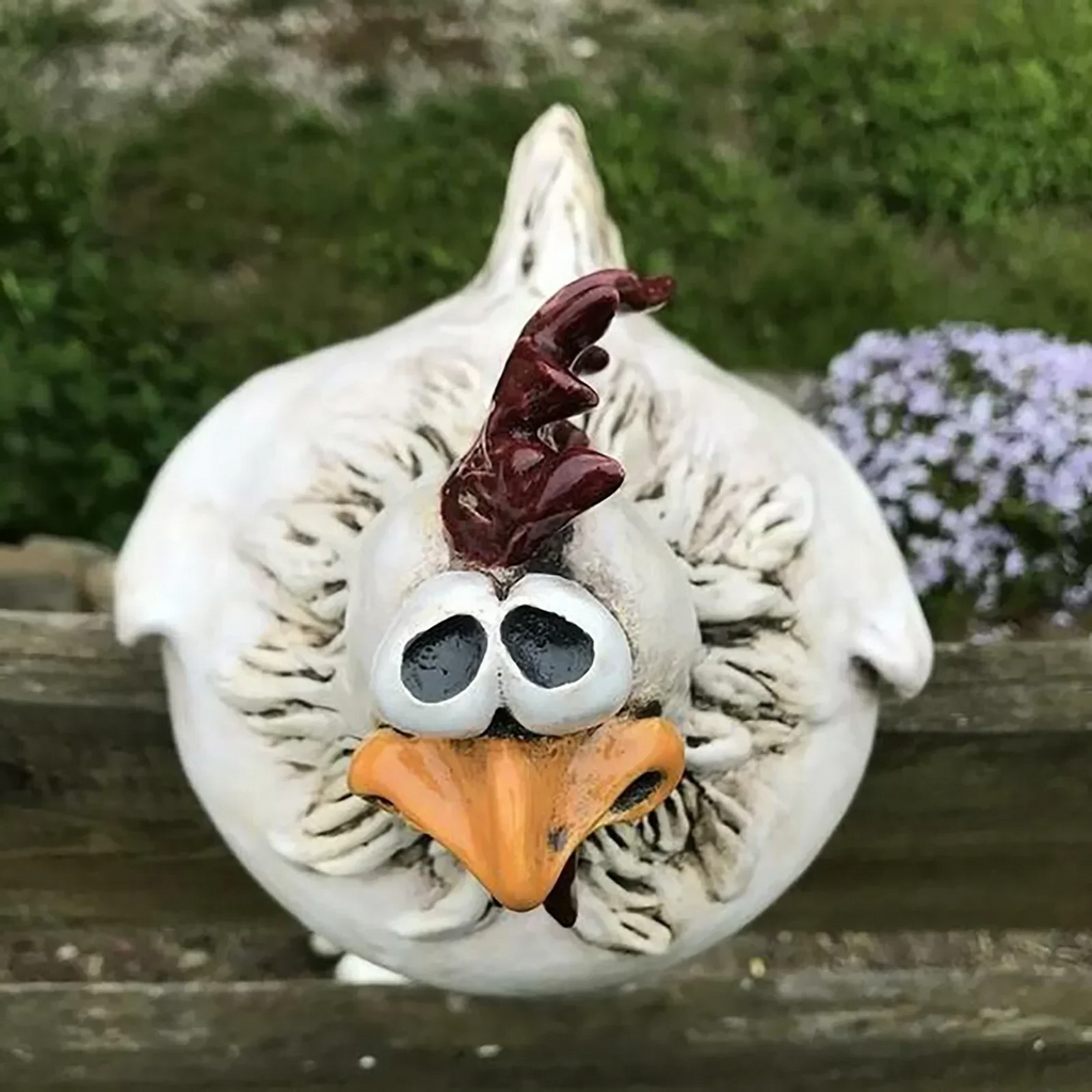 Funny Chicken Fence Decor – Resin Garden Statues - product image 3