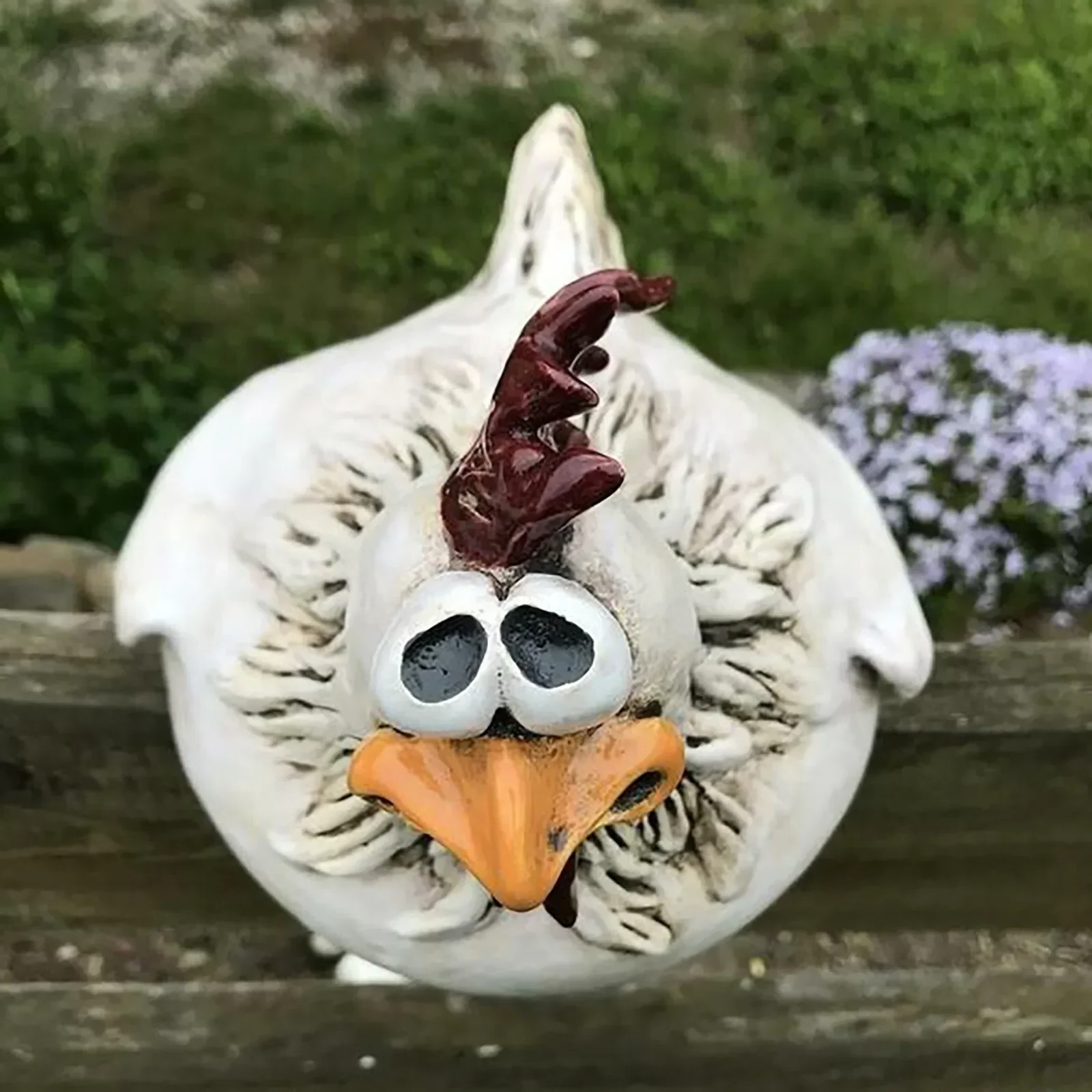 Funny Chicken Fence Decor – Resin Garden Statues - product image 3