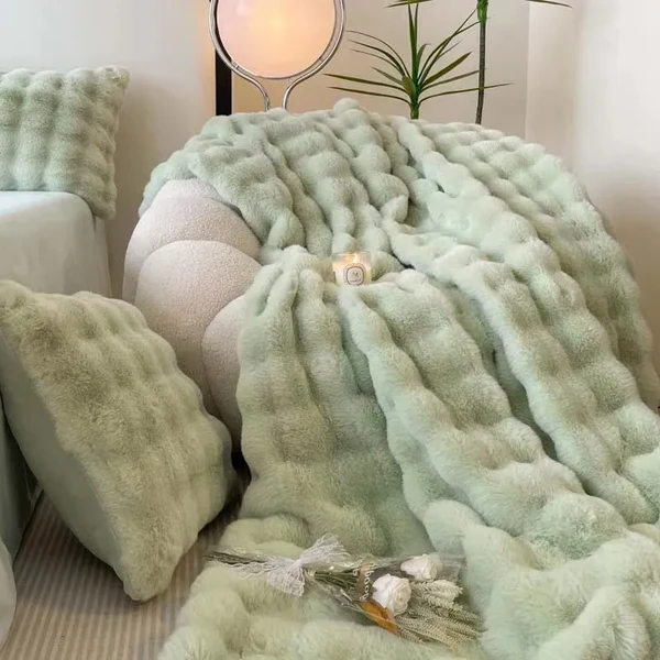 Winter Warm Rabbit Faux Fur Throw Blanket - product image 4