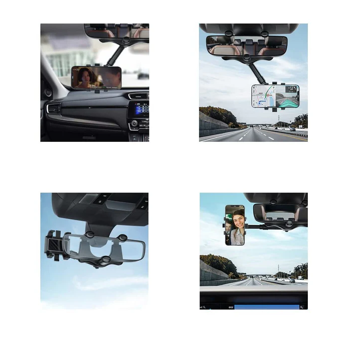 Rotatable and Retractable Car Phone Holder - 360 Degree Rear View Mirror Phone Holder - product image 2
